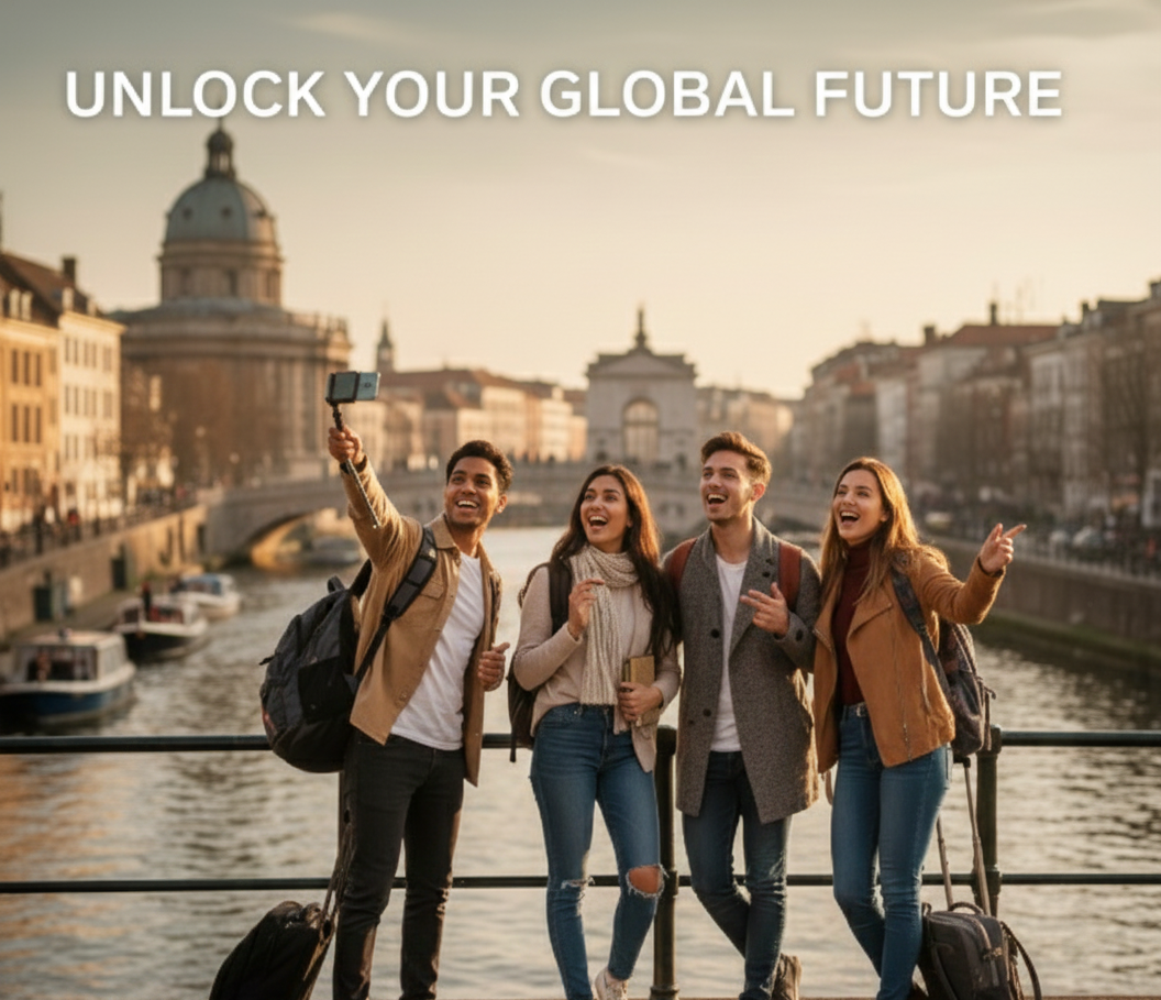 Unlock Your Global Future - Students celebrating IELTS success